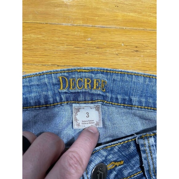 Decree Jeans Women's 3 Super Skinny Blue Low Rise Stretch Denim Festival Casual - Picture 3 of 9